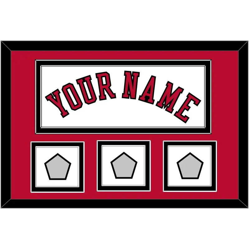 Chicago Name & 3 Finals Patches - Home White (1986-2017) - Double Mat 2