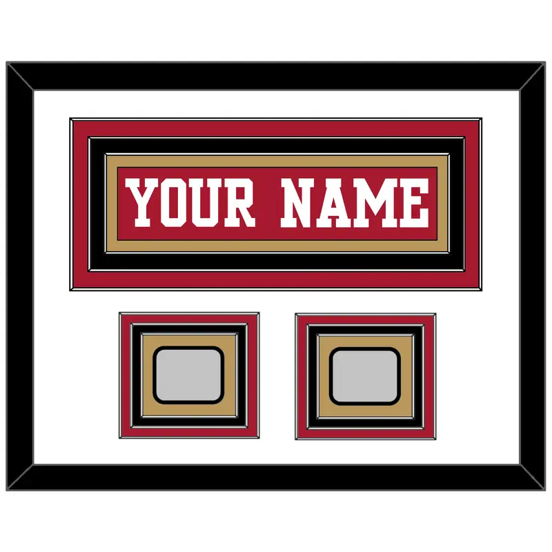 San Francisco Nameplate & 2 Super Bowl Patches - Home Red - Triple Mat 1