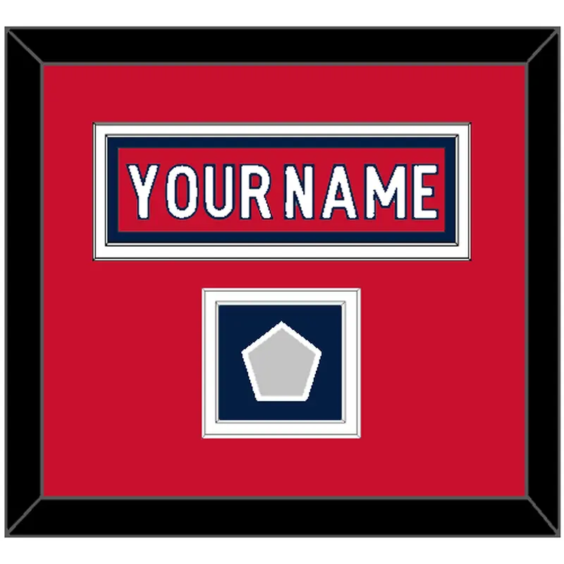 Washington Nameplate & 2018 Stanley Cup Finals Patch - Home Red - Double Mat 1