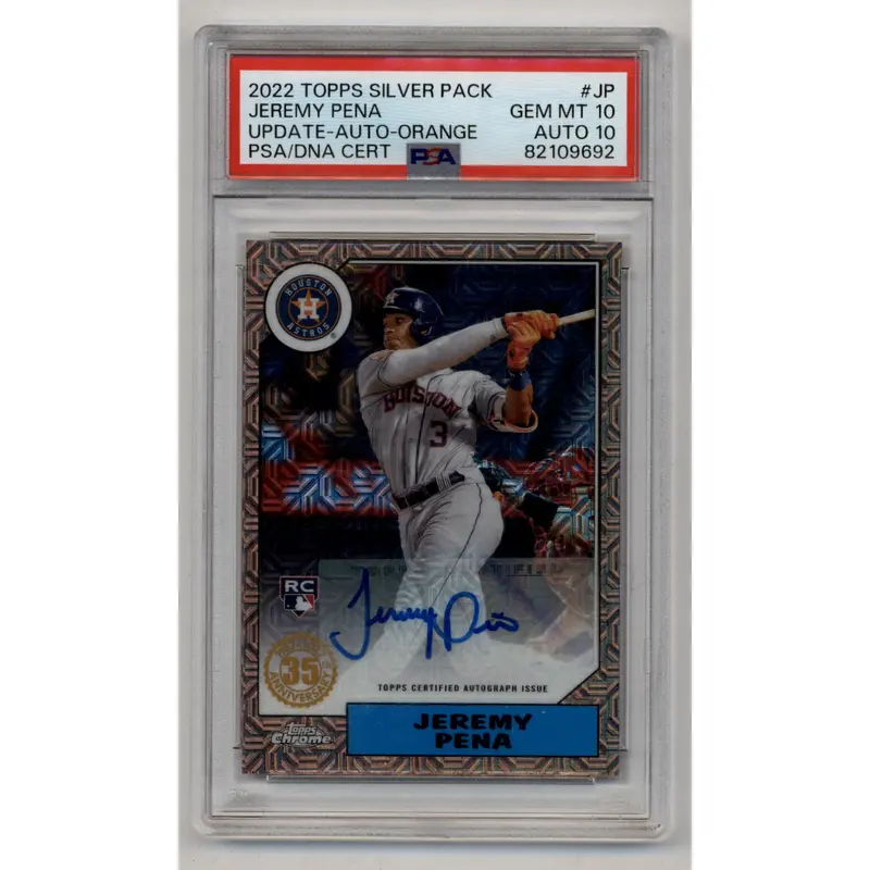 Jeremy Pena 2022 Topps Silver Pack Update Auto Orange17/25 PSA 10 Gem Mint