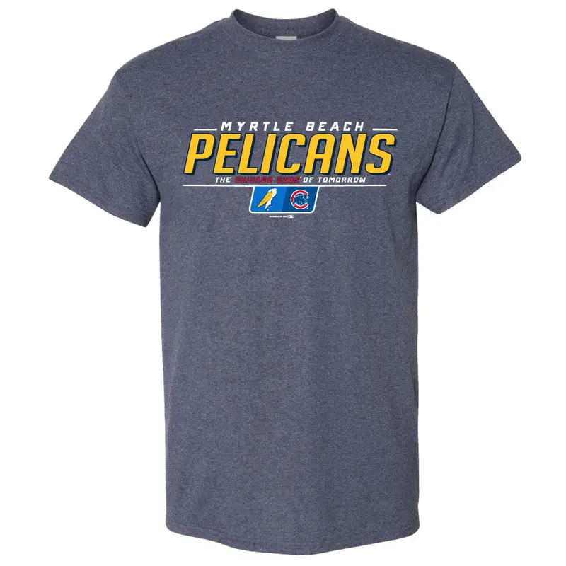 Myrtle Beach Pelicans Bimm Ridder Chicago Cubs Heather Navy Bracket Affiliate Tee