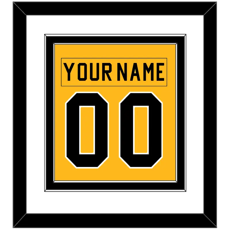 Pittsburgh Nameplate & Number (Back) Combined - Home Gold (1983-1984) - Double Mat 1