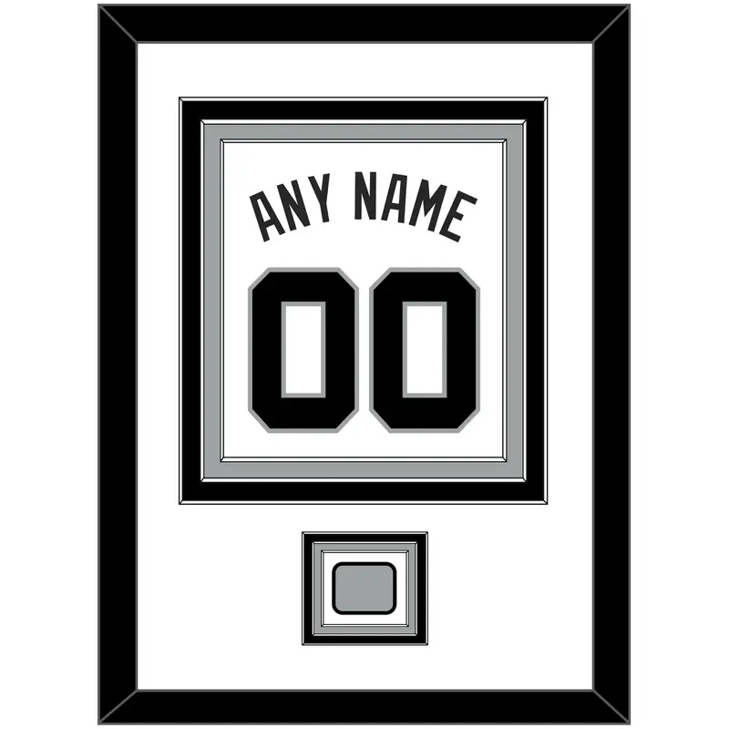 San Antonio Name & Numbers With Champions Patch - Home White (1989-2002) - Triple Mat 1