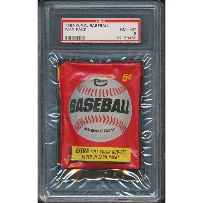 1966 OPC O-Pee-Chee Baseball Unopened Wax Pack PSA 8