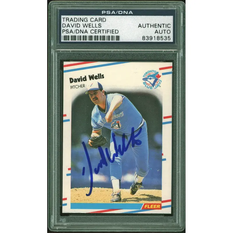 Blue Jays David Wells Signed 1988 Fleer Update RC Card PSA/DNA Slabbed #83918535