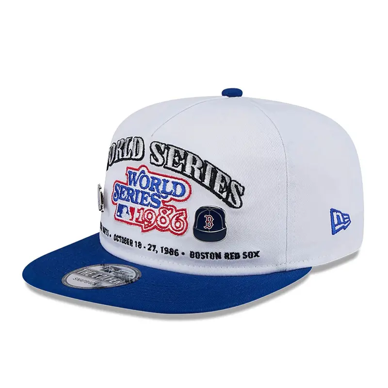 Boston Red Sox VS New York Mets Championship Pin White Golfer Adjustable Cap