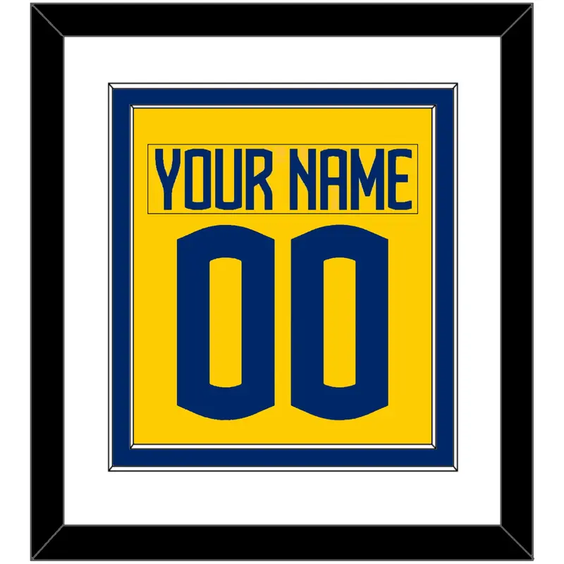 Sweden Men's Hockey Nameplate & Number (Back) Combined - 2025 4 Nations Gold - Double Mat 1