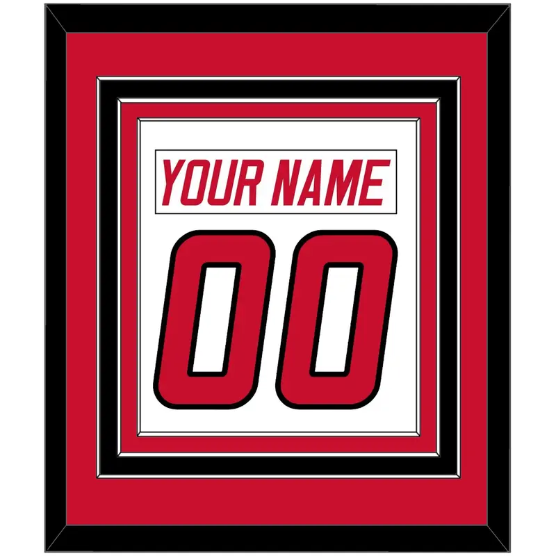 Carolina Nameplate & Number (Back) Combined - Home White (1997-2000) - Triple Mat 2