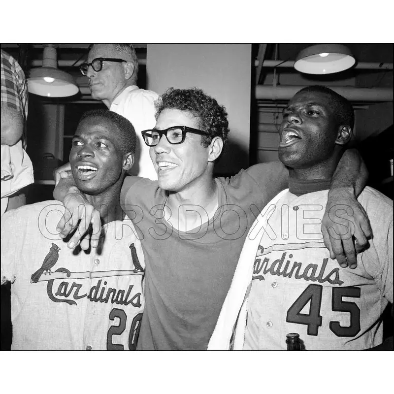 Lou Brock Bob Gibson 11X14 Photo - 1967 Cardinals Julian Javier - 1652