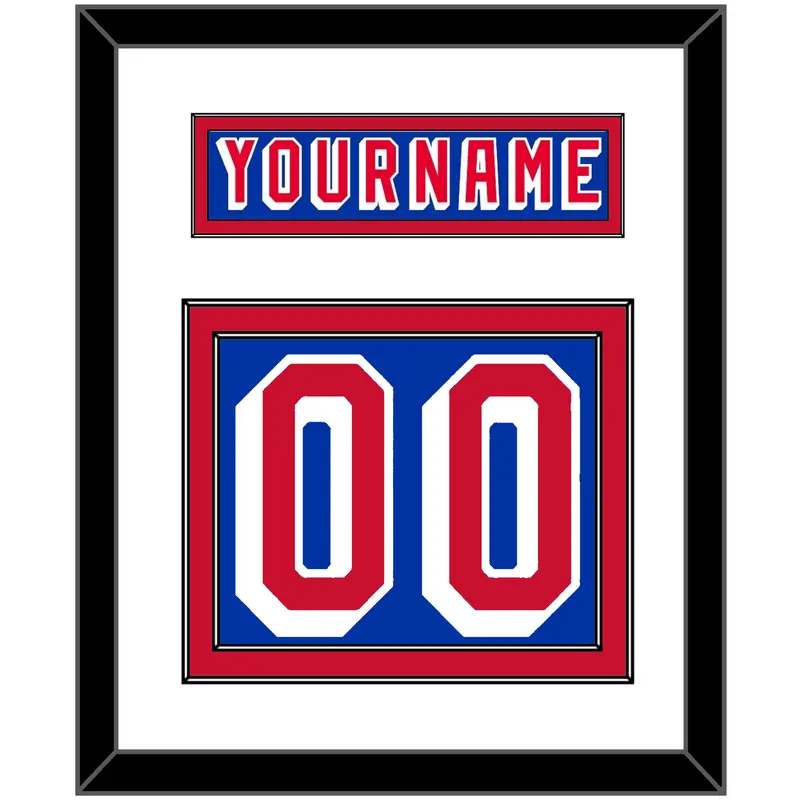 New York Nameplate & Number (Back) - Road Blue (1978-1990) - Double Mat 1