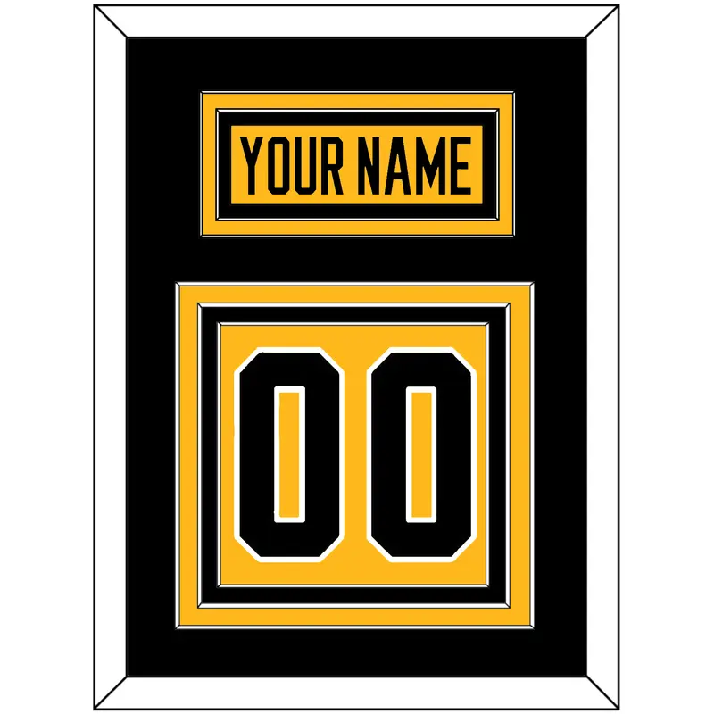 Pittsburgh Nameplate & Number (Back) - Alternate Gold (2018-2021) - Triple Mat 3