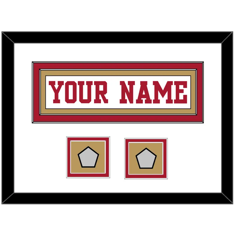 San Francisco Nameplate & 2 Super Bowl Patches - Road White - Double Mat 3