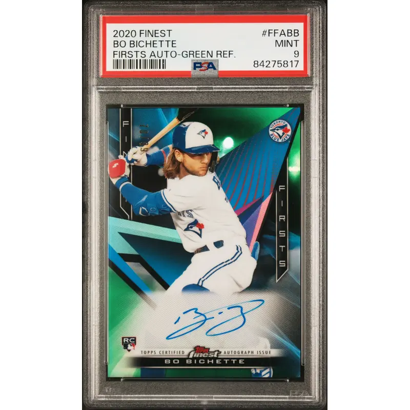 Bo Bichette 2020 Finest Firsts Green Autograph #70/99 PSA 9 Mint
