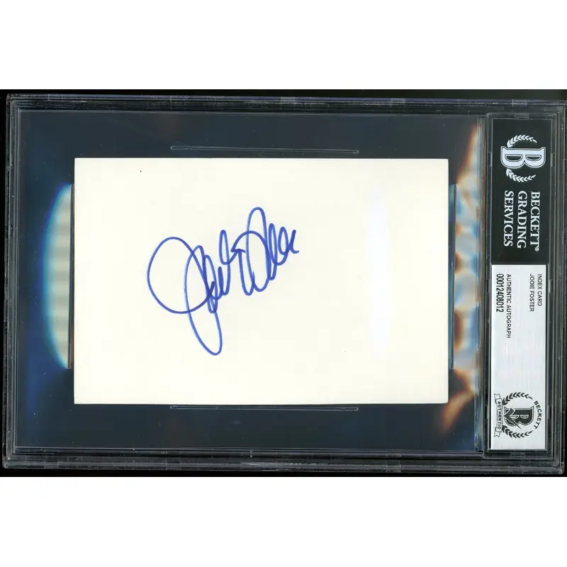 Jodie Foster The Silence of the Lambs Authentic Signed 4x6 Index Card BAS Slab