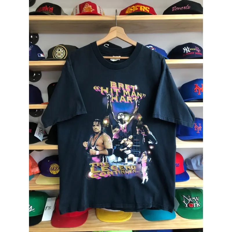 Vintage 1996 WWF Bret Hit Man Hart Wrestling Tee Size XL