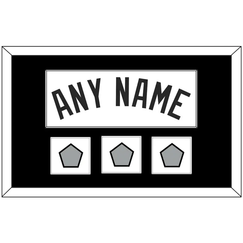 San Antonio Name With 3 Champions Banner Patches - Home White (2002-2017) - Single Mat 1