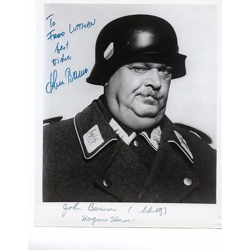 John Banner Schultz Signed Autographed 8X10 Photo Hogan's Heroes JSA COA