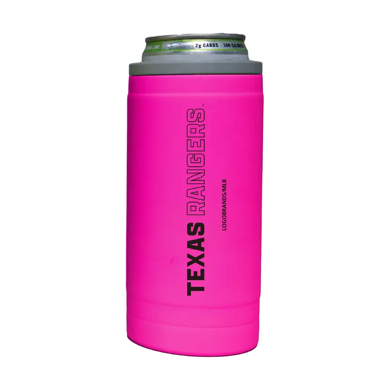 Texas Rangers 12oz Electric Stacked Soft Touch Slim Coolie
