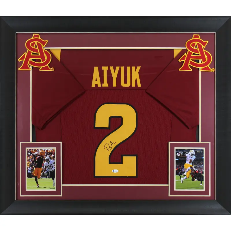 ASU Brandon Aiyuk Authentic Signed Maroon Pro Style Framed Jersey BAS Witnessed