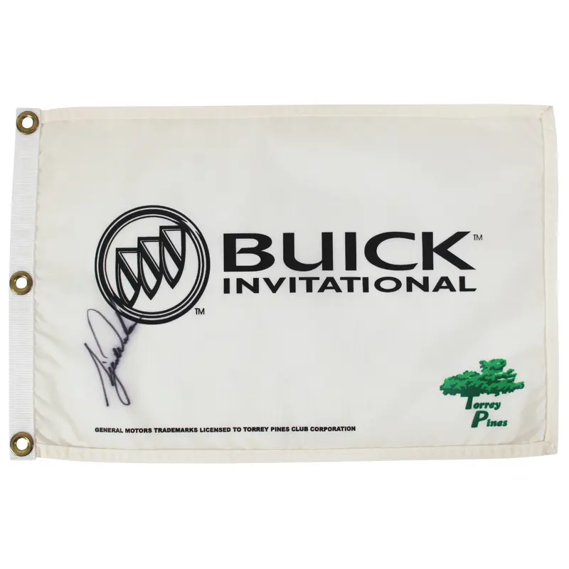 Tiger Woods Authentic Signed Buick Invitational Golf Pin Flag BAS #AD33996