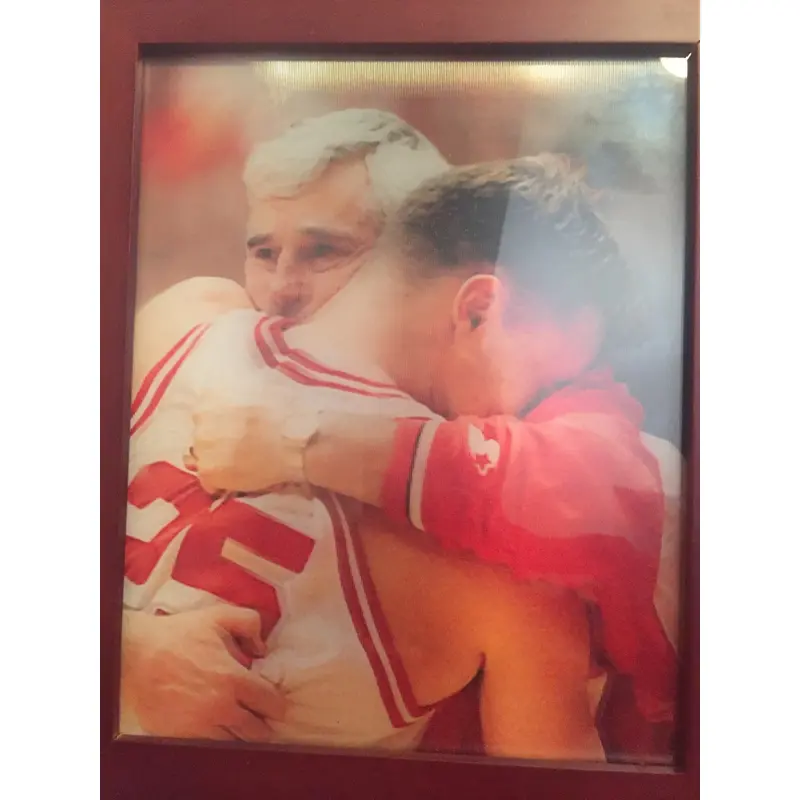 Bob Knight Hugging Son Pat Hologram Photo, Steiner LOA