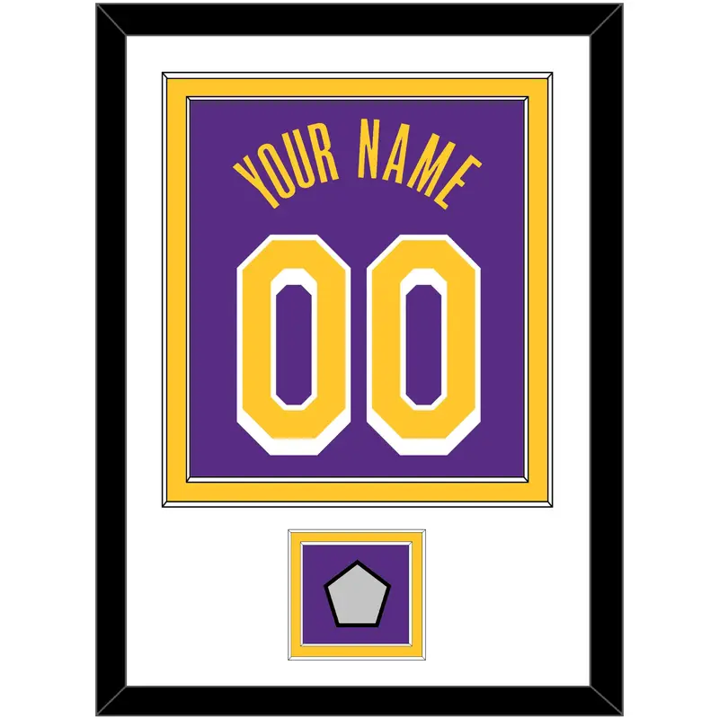 Los Angeles Name & Number With Finals Patch - Purple Statement - Double Mat 1