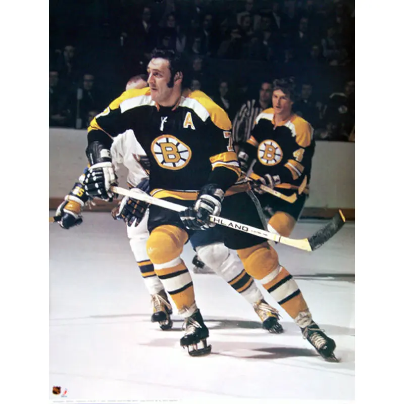 Phil Esposito with Bobby Orr Boston Bruins NHL Action Poster - Sports Posters Inc. 1973