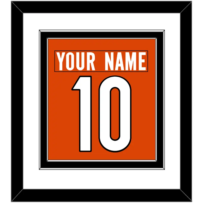 Cincinnati Nameplate & Number (Back) Combined - Alternate Orange - Double Mat 1