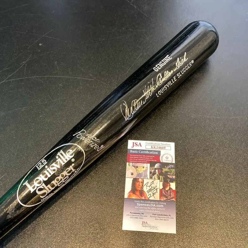 Carlton Fisk Signed Louisville Slugger Game Model Baseball Bat JSA COA