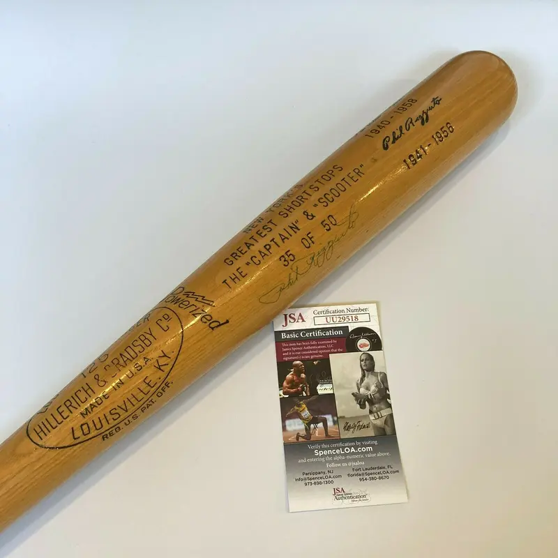 Phil Rizzuto Signed Greatest Shortstop Game Model Baseball Bat JSA COA