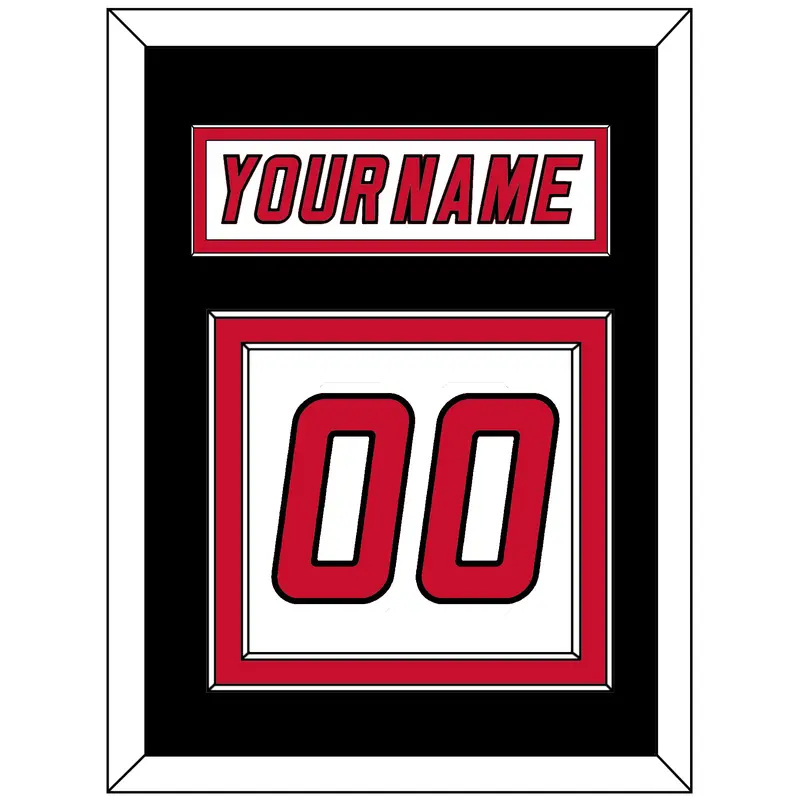 Carolina Nameplate & Number (Back) - Road White (2007-2013) - Double Mat 3