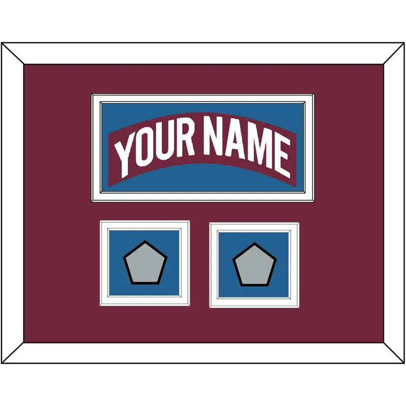 Colorado Nameplate & 2 Stanley Cup Finals Patches - Road Burgundy (1999-2001) - Double Mat 3