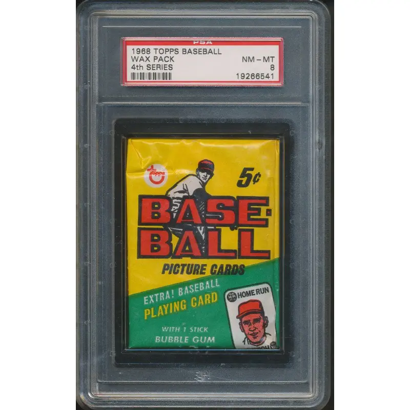 1968 Topps Baseball Unopened 4th Series Wax Pack PSA 8