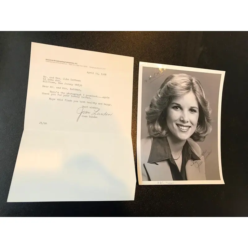 Vintage 1960's Joan Lunden Signed Original Studio Photo And Letter