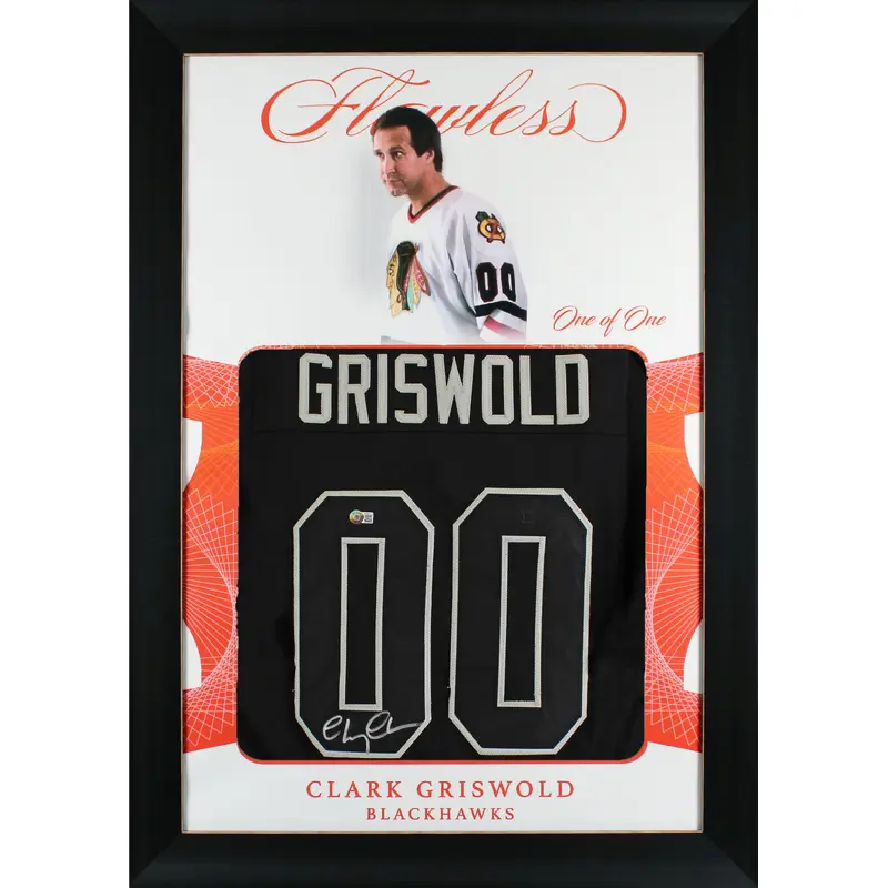 Chevy Chase Christmas Vacation Signed One of One Jersey Framed Display BAS Wit 3