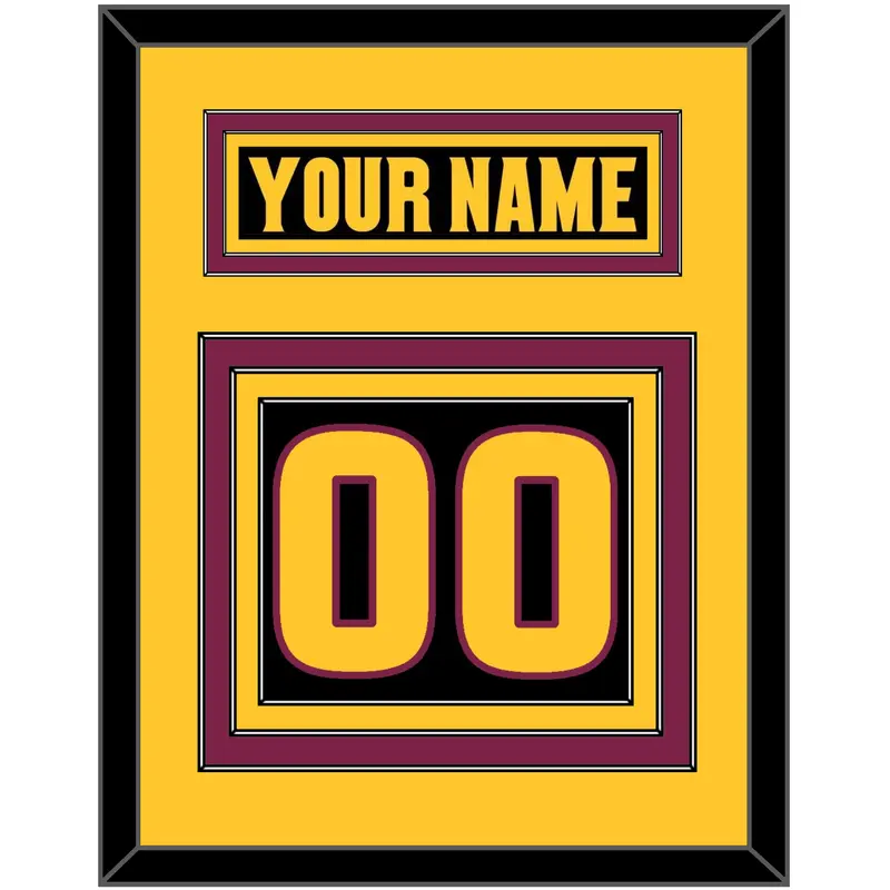 Arizona State Hockey Nameplate & Number (Back) - Alternate Black (2018-2024) - Triple Mat 4