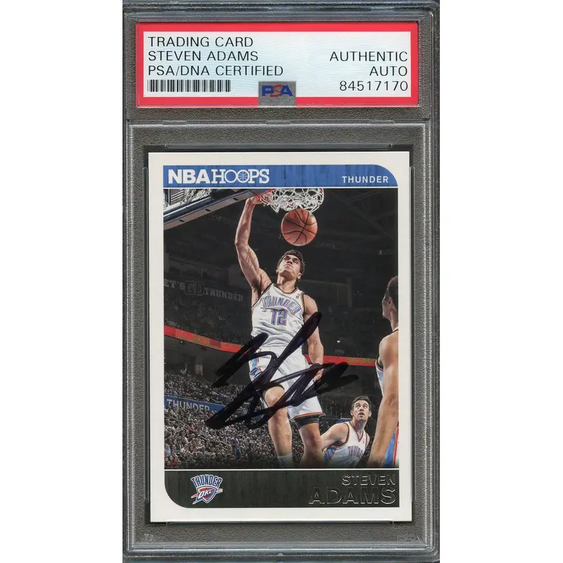 2014-15 NBA Hoops #222 Steven Adams Signed Card Auto PSA/DNA Slabbed Thunder