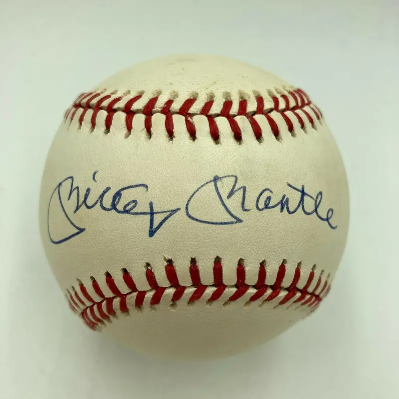 Beautiful Mickey Mantle Signed American League Baseball PSA DNA Graded MINT 9