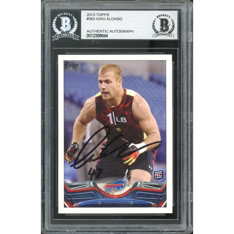 Bills Kiko Alonso Authentic Signed 2013 Topps #363  Rookie Card BAS Slabbed