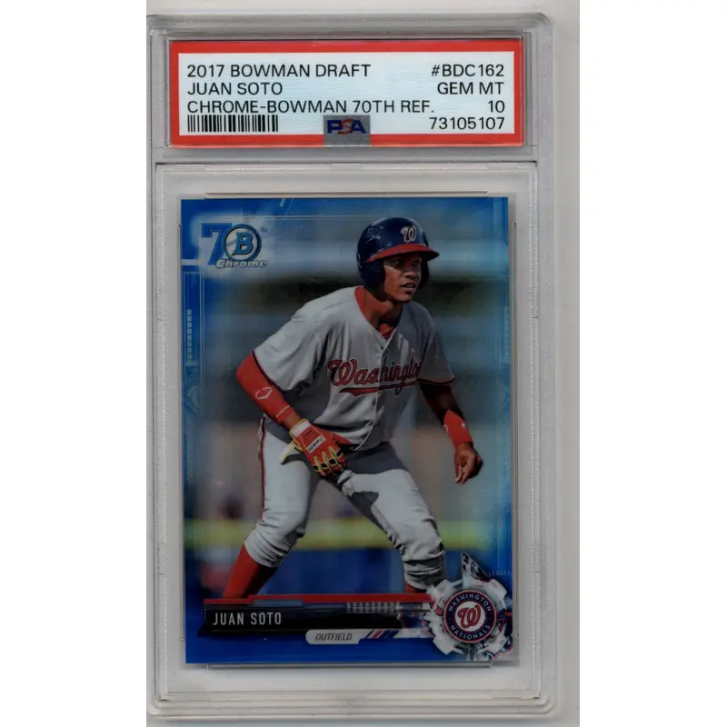 Juan Soto 2017 Bowman Draft Chrome #BDC162 70th Refractor 163/200 PSA 10 Gem Mint