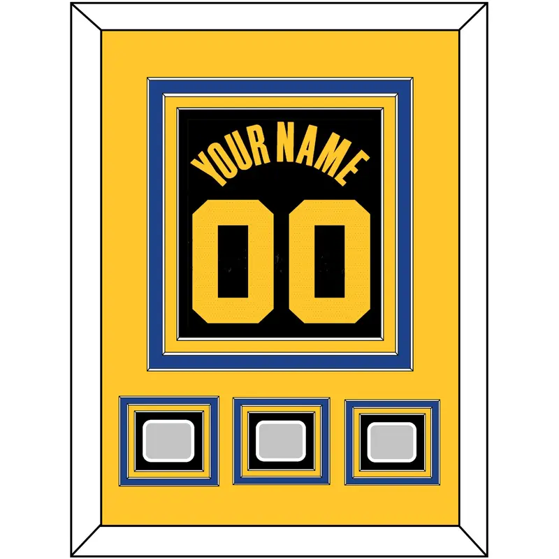 Golden State Name & Number With 3 Finals Patches - Black City (2021-2022) - Triple Mat 4