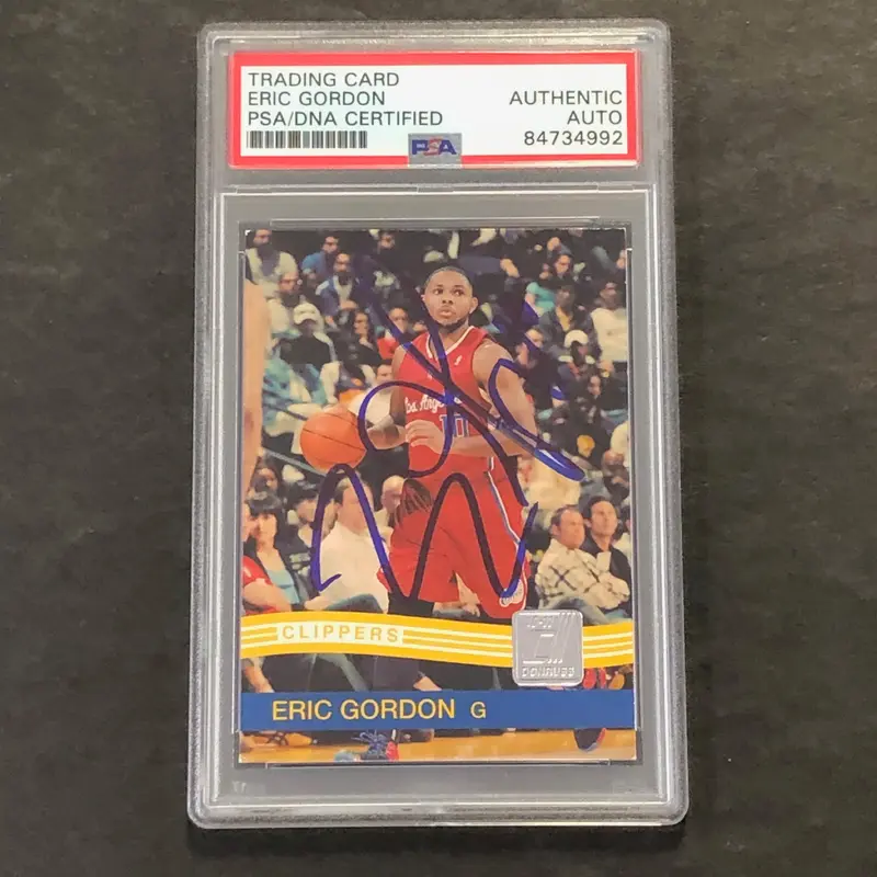 2010-11 Panini Donruss #196 Eric Gordon Signed Card AUTO PSA Slabbed Clippers