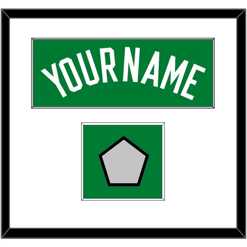 Boston Name & Trophy Patch - Road Green (1972-2018) - Single Mat 1