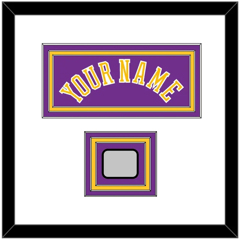Los Angeles Name & 2X Champions Patch - Road Purple (1978-1997) - Triple Mat 1
