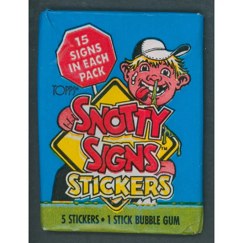 1986 Topps Snotty Signs Stickers Unopened Wax Pack