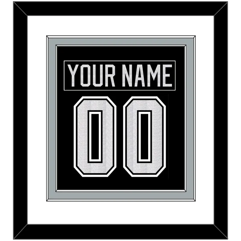Los Angeles Nameplate & Number (Back) Combined - Home Black - Double Mat 1