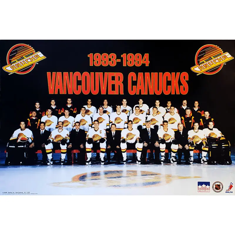 Vancouver Canucks 1993-94 Official NHL Hockey Team Poster - Starline Inc.