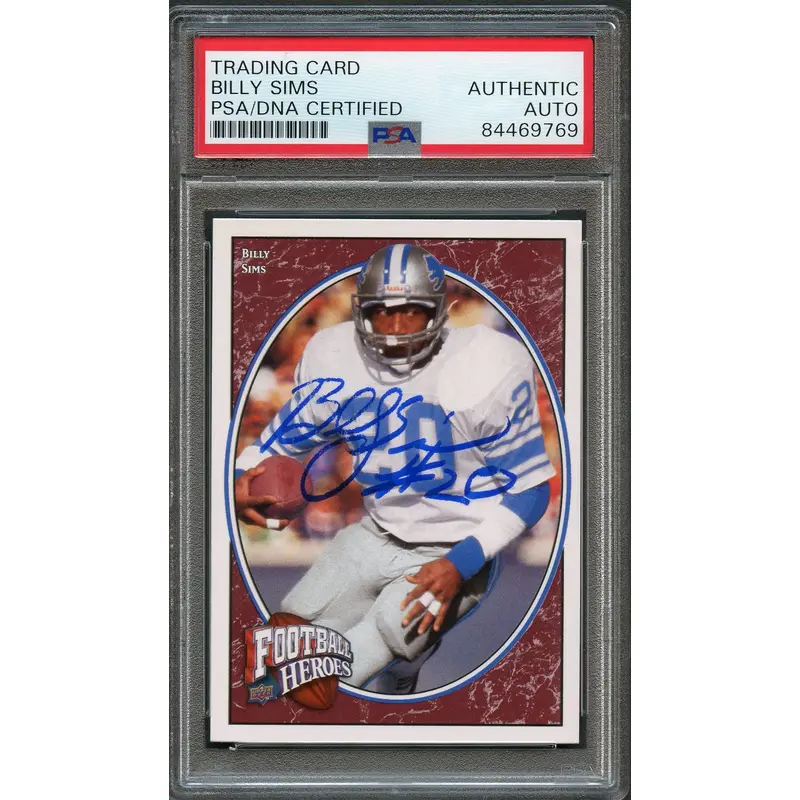 2008 Upper Deck Football Heroes #206 Billy Sims Signed Card PSA Slabbed Auto Lions