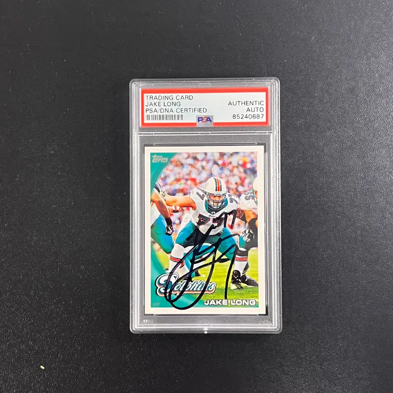 2011 Topps #384 Jake Long Signed Card PSA Slabbed Dolphins