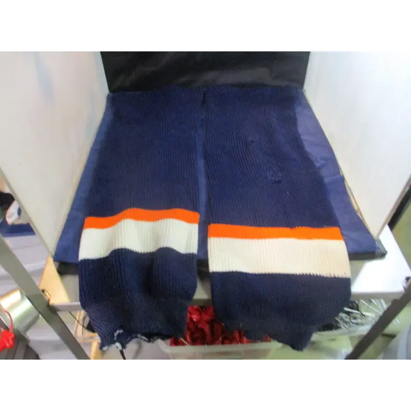 Used Athletic Knit Hockey Socks Adult Size Large - holes